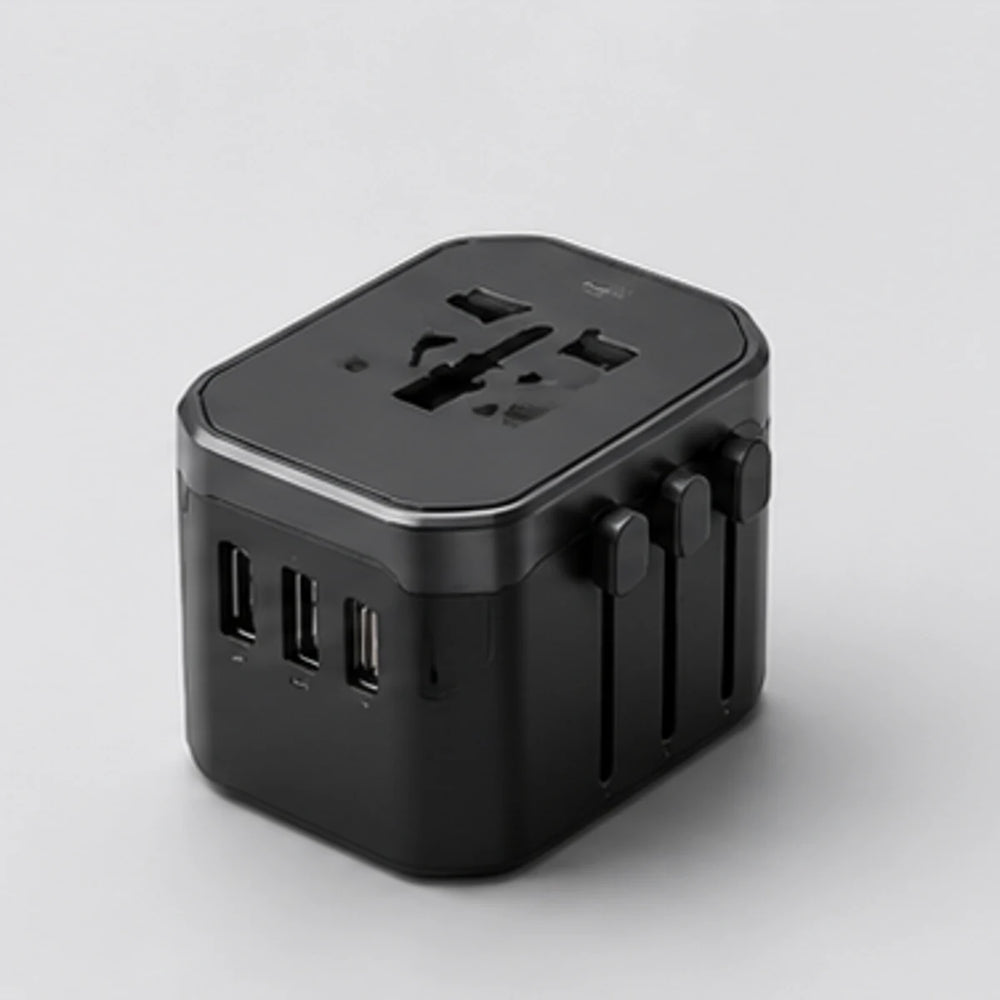 Noviquieo VoltPort Travel Adapter in Noviquieo graphite tech product photography