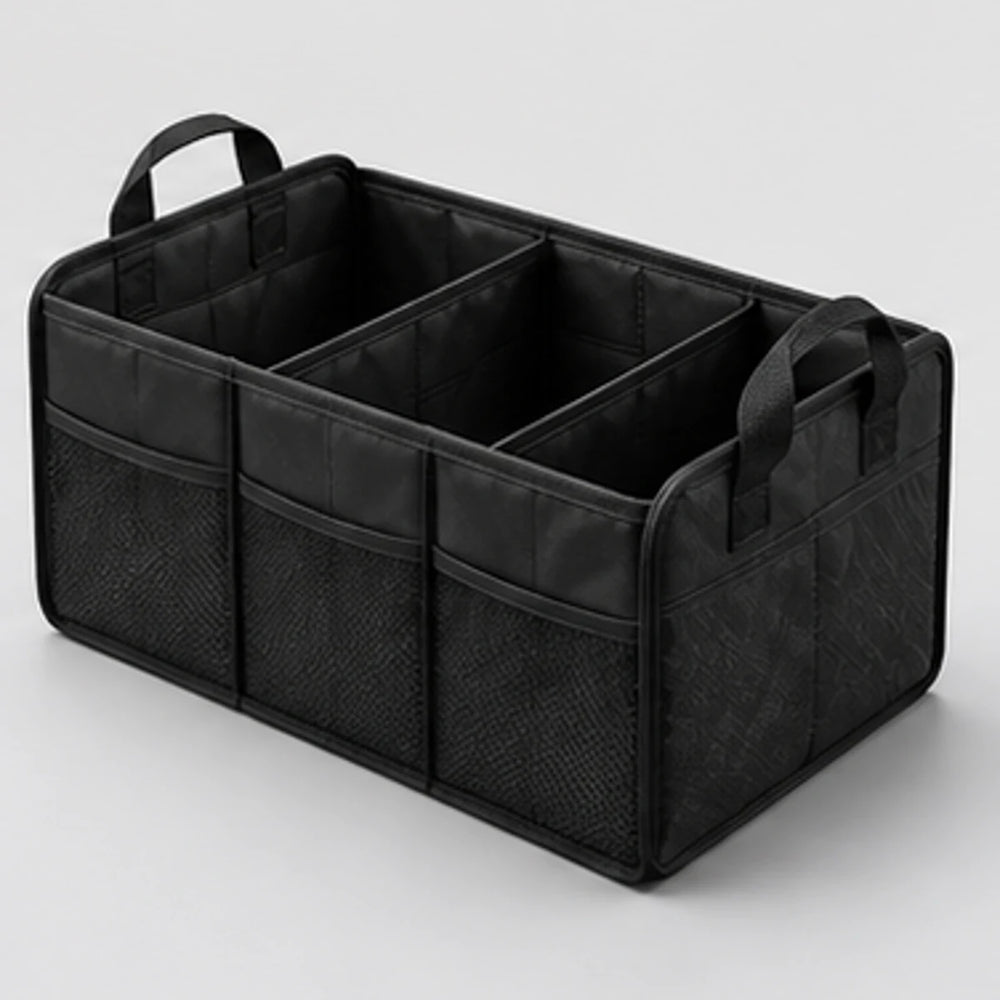 Noviquieo CargoCube Trunk Organizer in Noviquieo graphite tech product photography